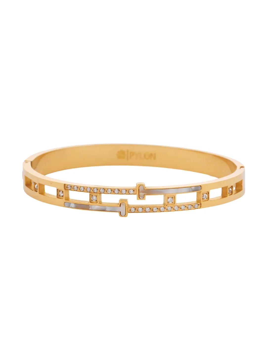 Upper View of GOLDEN HELIX LINK BRACELET
