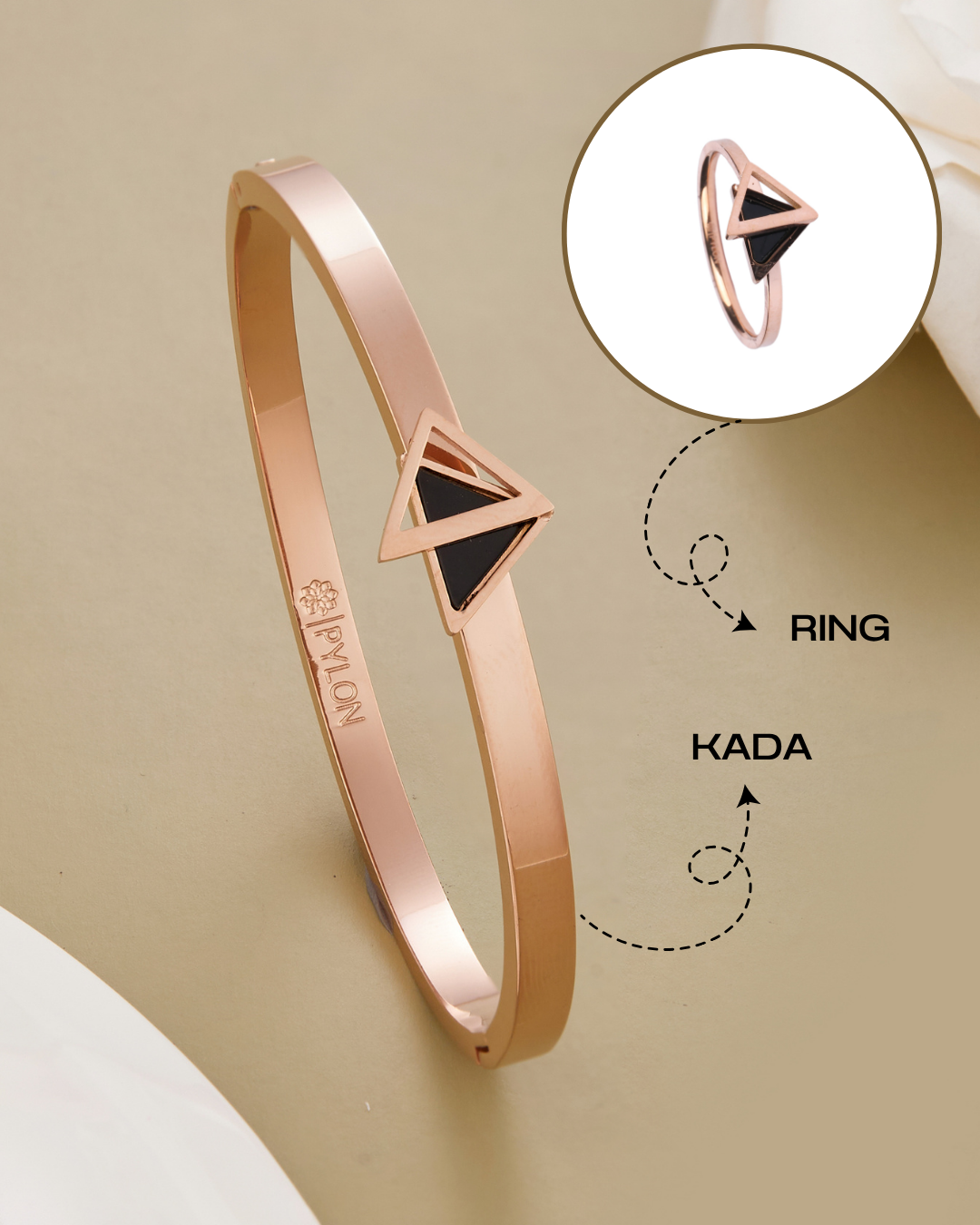 Eclipse Triangle Kada & Ring Set