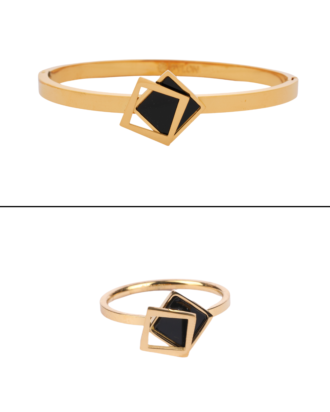 Back Image of Golden Aura Kada & Ring Set