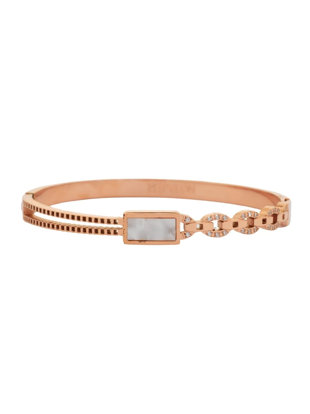 Upper View of Radiant Rhapsody Rose Gold kada