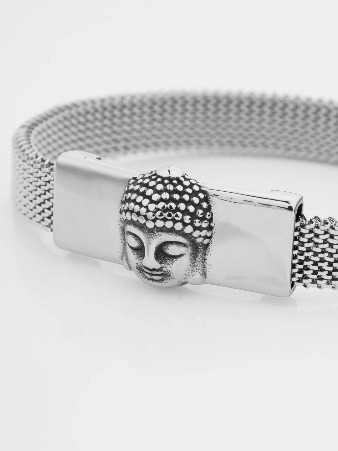 Bottom View of Serenity Cuff in steel