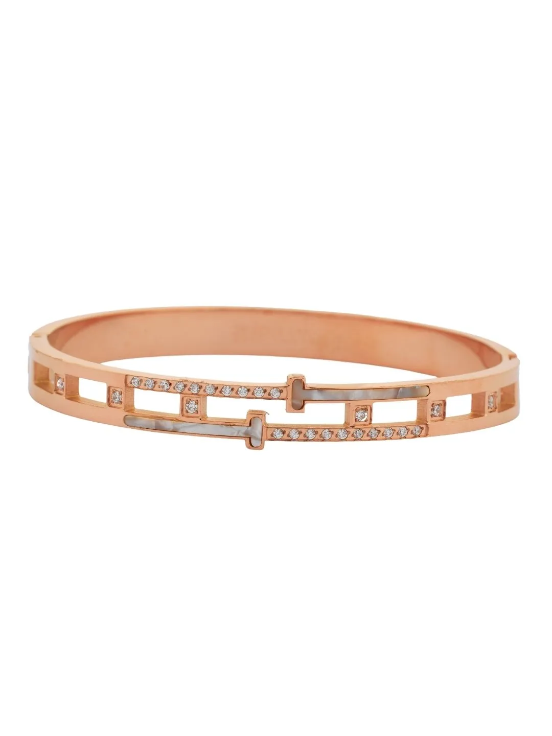 Upper View of Roseate Helix Link Bracelet