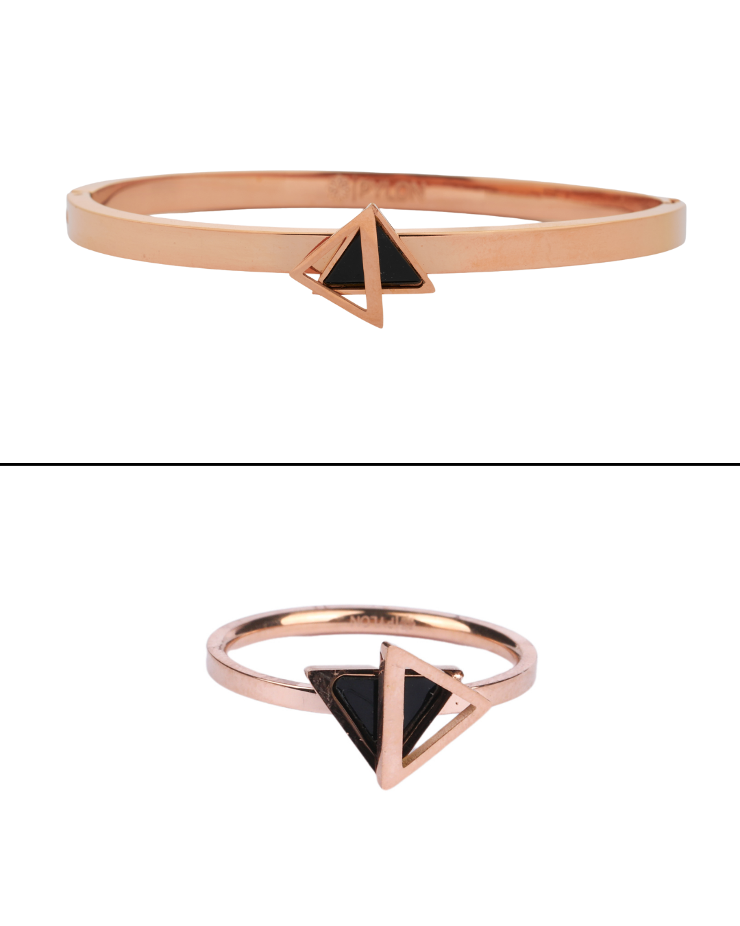 Back Image of Eclipse Triangle Kada & Ring Set