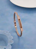Elegant Rose Gold Braided Bracelet with Crystal Accents